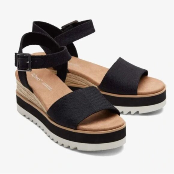 TOMS Diana Wedge Sandal - Size 8.5W - NWT - Picture 1 of 8